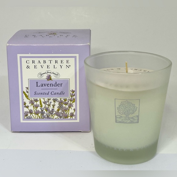 Vintage Crabtree & Evelyn Classic LAVENDER Candle 45 Hour Burn Time Single Wick - Picture 1 of 11